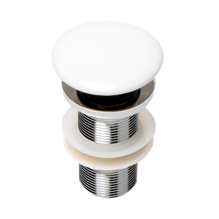 Alfi Brand ALFI brand AB8055-W White Ceramic Mushroom Top Pop Up Drain for Sinks without Overflow AB8055-W